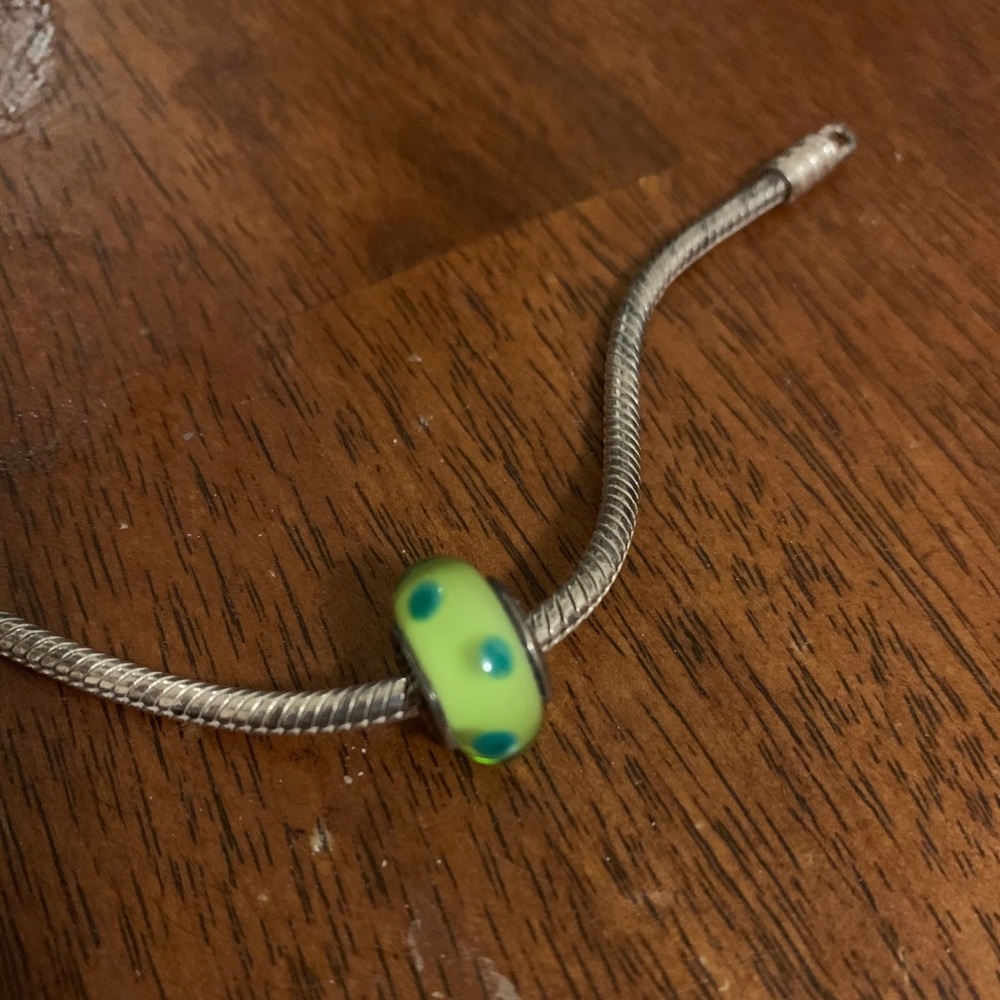 Green and Blue Spotted Pandora Charm